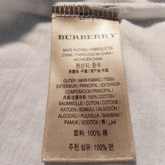 Burberry Men's White Cotton T-Shirt Excellent Condition - XL - Picture 7 of 8
